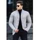 Madmext Men Knitted Gray Cardigan 9053 - Gri