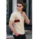 Madmext Men Striped Beige Polo T-shirt 5243 - Bej