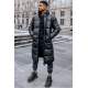 Men Black Long Puffer Jacket - Siyah