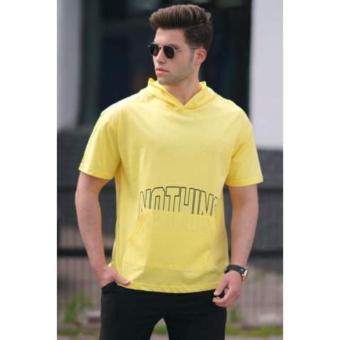 Madmext Men Printed Yellow T-shirt 5236 - Sarı