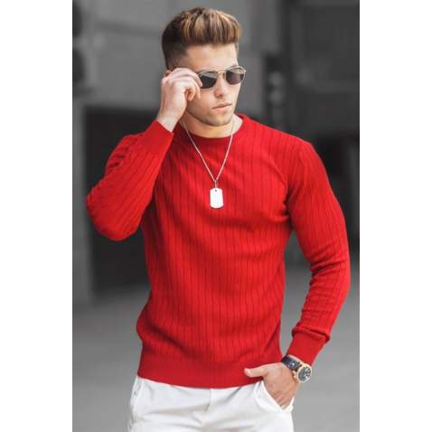 Madmext Men Red Sweater 5175 - Kırmızı