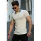 Madmext White Polo Shirt for Men 4536 - Bej