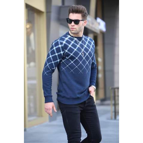 Indigo Designed Knitwear Sweater 6019 - İndigo