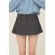 Women Anthracite Pleated Basic Mini Skirt - Antrasit