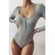 Mad Girls Gray Bodysuit MG1015 - Gri