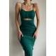 Mad Girls Dark Green Strap Dress MG1438 - Koyu yeşil