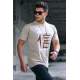 Madmext Men Printed Beige T-Shirt 5390 - Bej