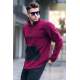 Maroon Zip Neck Sweatshirt 6018 - Bordo