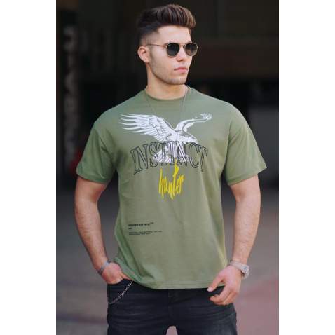 Madmext Men Khaki T-shirt 4986 - Haki