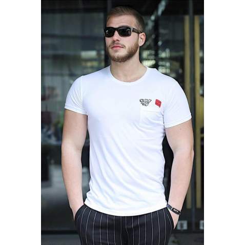 Madmext White T-shirt for Men 3037 - Beyaz