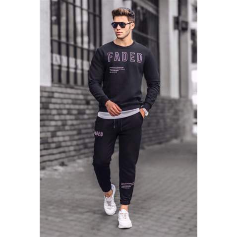 Madmext Black Printed Tracksuit 4679 - Siyah