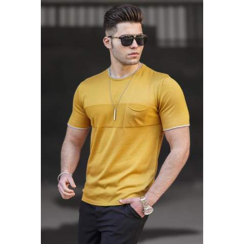 Madmext Yellow T-shirt for Men 5089 - Sarı