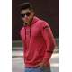 Madmext Claret Red Printed Hoodie 4197 - Bordo