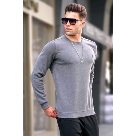 Gray Regular Fit Basic Sweatshirt 5799 - Gri