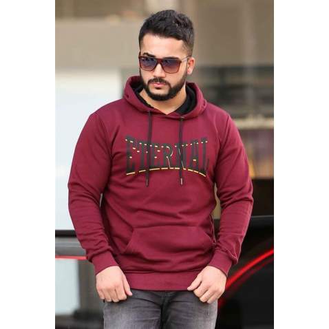 Madmext Maroon Hoodie 4175 - Bordo