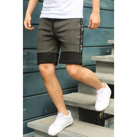 Madmext Dark Grey Striped Capri for Men 2902 - Haki