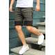 Madmext Dark Grey Striped Capri for Men 2902 - Haki