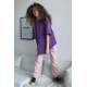 Mad Girls Oversize Purple T-shirt MG1354 - Mor