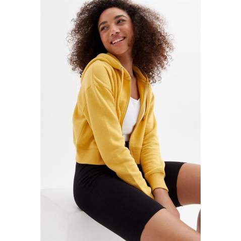 Mad Girls Cropped Yellow Sweatshirt MG1355 - Sarı