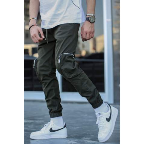 Madmext Men Cargo Khaki Trousers 5650 - Haki