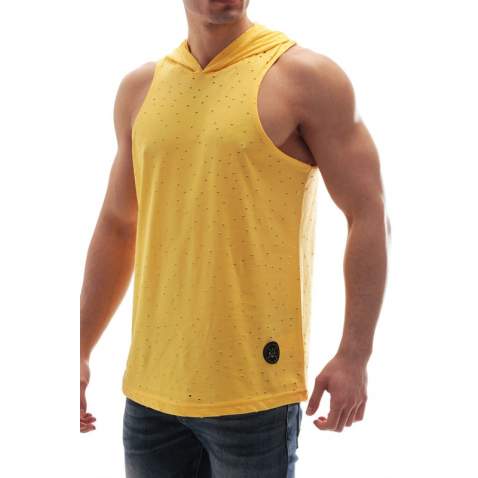 Sleeveless T-Shirt In Hooded Yellow 2893 - Sarı