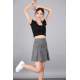 Women Striped Anthracite Pleated Mini Skirt MG1451 - Antrasit