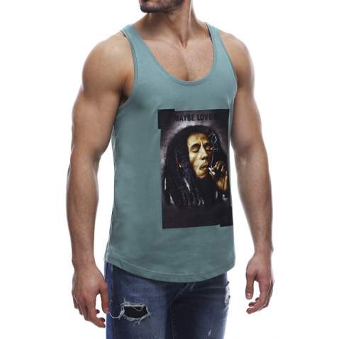 Madmext Green Bob Marley T-shirt for Men 2634 - Yeşil