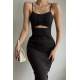 Mad Girls Black Strap Dress MG1438 - Siyah