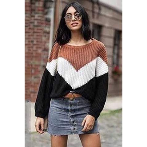 Mad Girls Black Color Blocked Women Oversize Jumper MG739 - Siyah