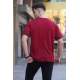 Men Printed Maroon Oversize T-Shirt 5845 - Bordo