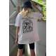 White Printed Oversize T-Shirt MG1513 - Beyaz