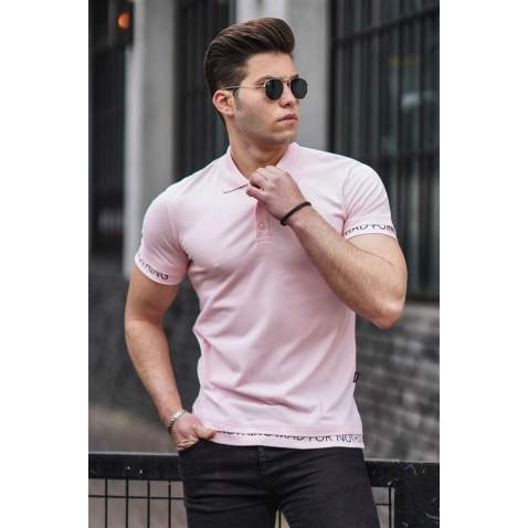 Madmext Soft Pink Polo Shirt for Men 4586 - Pudra