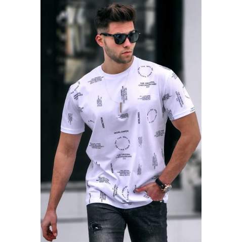 Madmext Men Printed White T-Shirt 5388 - Beyaz