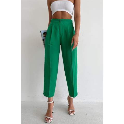 Green High Waist Basic Trousers MG1554 - Yeşil