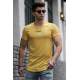 Madmext Yellow Printed T-shirt for Men 4466 - Sarı