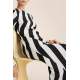 Mad Girls Striped Black Long Dress MG1443 - Siyah