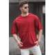 Madmext Men Printed Oversize Maroon T-shirt 5250 - Bordo