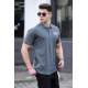 Men Smoke Gray Polo T-Shirt - Füme