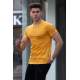 Madmext Yellow Printed T-shirt for Men 4446 - Sarı