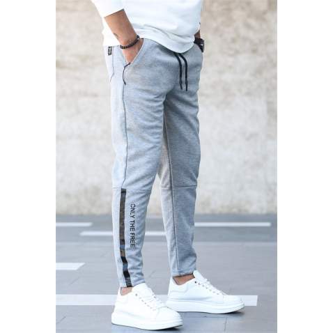 Madmext Men Printed Gray Sweatpants 4213 - Gri