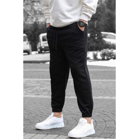 Men Black Basic Jogger Trousers - Siyah