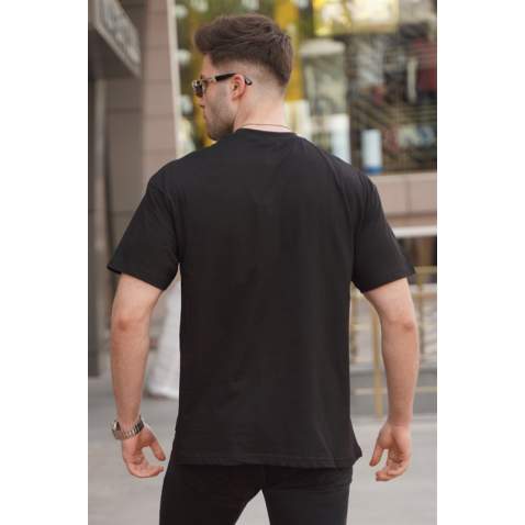 Men Oversize Black T-Shirt 5835 - Siyah