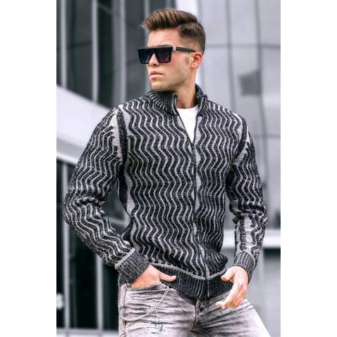 Madmext Gray Cardigan For Men 5611 - Gri