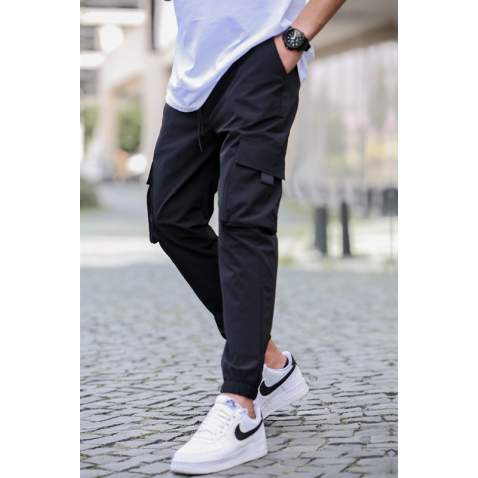 Men Black Cargo Trousers 5461 - Siyah