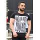 Madmext Black Printed T-shirt for Men 3001 - Siyah