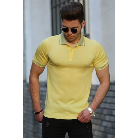 Madmext Yellow Polo Shirt for Men 4536 - Sarı