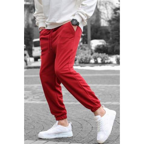 Men Maroon Basic Jogger Trousers - Bordo