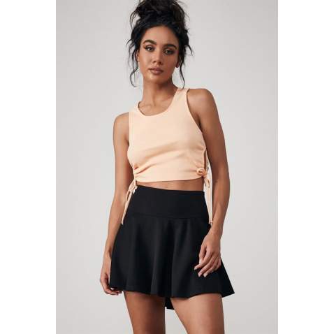 Women Black Pleated Basic Mini Tennis Skirt - Siyah