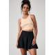 Women Black Pleated Basic Mini Tennis Skirt - Siyah