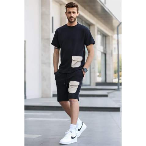 Men Black Shorts Set 5901 - Siyah